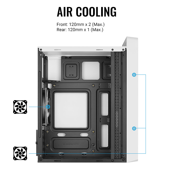 Caja Gamer Aerocool -Vidrio Templado, RGB, Para Micro ATX/mini ITX, Puertos USB3.0x1, USB2.0x2, Audio HD y micrófono, Color Blanco. CS-109-G-WT-V1