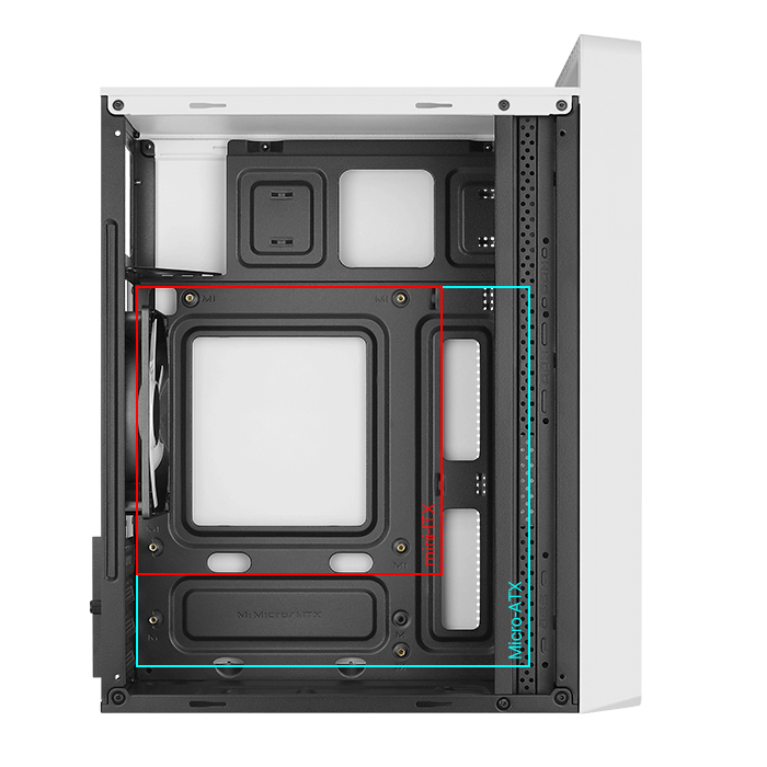 Caja Gamer Aerocool -Vidrio Templado, RGB, Para Micro ATX/mini ITX, Puertos USB3.0x1, USB2.0x2, Audio HD y micrófono, Color Blanco. CS-109-G-WT-V1