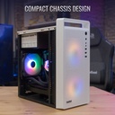 Caja Gamer Aerocool -Vidrio Templado, RGB, Para Micro ATX/mini ITX, Puertos USB3.0x1, USB2.0x2, Audio HD y micrófono, Color Blanco. CS-109-G-WT-V1