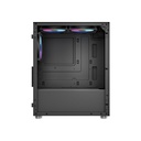 Caja Gamer Aerocool -Vidrio Templado, RGB, Para Micro ATX/mini ITX, Puertos USB3.0x1, USB2.0x2, Audio HD y micrófono, Color Negro. CS-111-G-BK-V2