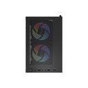Caja Gamer Aerocool -Vidrio Templado, RGB, Para Micro ATX/mini ITX, Puertos USB3.0x1, USB2.0x2, Audio HD y micrófono, Color Negro. CS-111-G-BK-V2