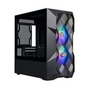 Caja Cooler Master TD300 - Para micro-ATX, mini-ITX, conectores 2x USB 3.2, 1x 3.5mm audio,1x 3.5mm microfono, 2x abanico de 120mm frontal, color negro. TD300-KGNN-S00