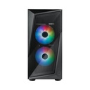 Caja Cooler Master CMP320 CP320-KGNN-S00 - Para Mini ITX, Micro ATX, conectores 2x USB 1 X 3.2, 1 x 2.0, Vidrio templado, 2x Abanicos CF120 ARGB, Color Negro