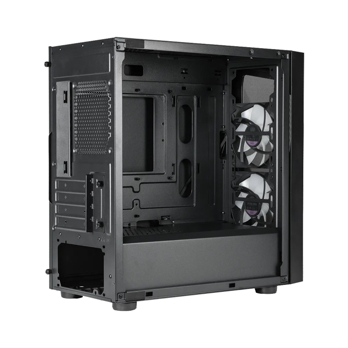 Caja Cooler Master CMP320 CP320-KGNN-S00 - Para Mini ITX, Micro ATX, conectores 2x USB 1 X 3.2, 1 x 2.0, Vidrio templado, 2x Abanicos CF120 ARGB, Color Negro