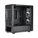 Caja Cooler Master CMP320 CP320-KGNN-S00 - Para Mini ITX, Micro ATX, conectores 2x USB 1 X 3.2, 1 x 2.0, Vidrio templado, 2x Abanicos CF120 ARGB, Color Negro