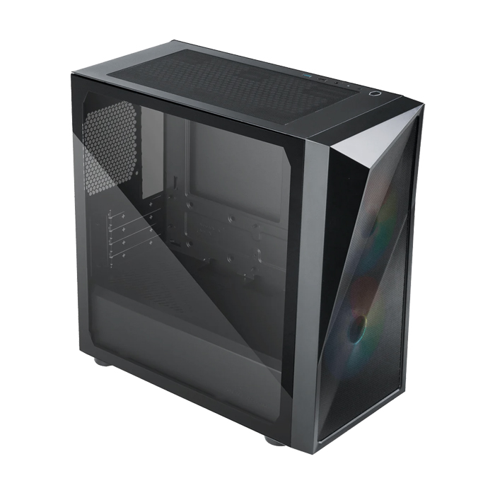 Caja Cooler Master CMP320 CP320-KGNN-S00 - Para Mini ITX, Micro ATX, conectores 2x USB 1 X 3.2, 1 x 2.0, Vidrio templado, 2x Abanicos CF120 ARGB, Color Negro
