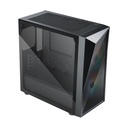 Caja Cooler Master CMP320 CP320-KGNN-S00 - Para Mini ITX, Micro ATX, conectores 2x USB 1 X 3.2, 1 x 2.0, Vidrio templado, 2x Abanicos CF120 ARGB, Color Negro
