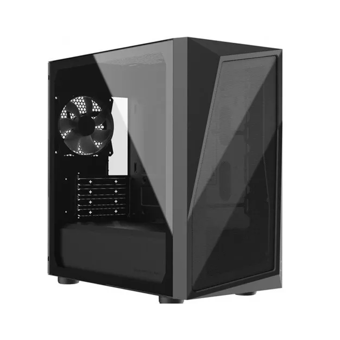Caja Cooler Master CMP320 CP320-KGNN-S00 - Para Mini ITX, Micro ATX, conectores 2x USB 1 X 3.2, 1 x 2.0, Vidrio templado, 2x Abanicos CF120 ARGB, Color Negro