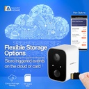 Cámara para Interiores Argom, ARG-SV-8090WT, Resolucion 1080p/15fps, WiFi 2.4GHz, MicroSD, Detección de Movimiento, Visión Nocturna, Audio Bidireccional, Compatible con Amazon Alexa y Google Assistant.