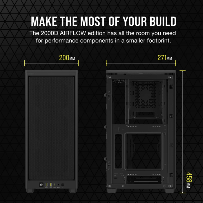 Case Gaming Corsair 2000D Airflow Mini-Itx Black Cc-9011244-Ww