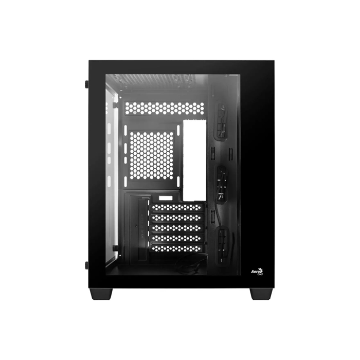 Caja Gamer Aerocool -Vidrio Templado, RGB, Para ATX/Micro ATX/mini ITX, Puertos USB3.0x1, USB2.0x2, Audio HD y micrófono, Color Negro. DRYFT-G-BK-V1 