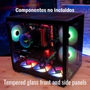 Caja Gamer Aerocool -Vidrio Templado, RGB, Para ATX/Micro ATX/mini ITX, Puertos USB3.0x1, USB2.0x2, Audio HD y micrófono, Color Negro. DRYFT-G-BK-V1 