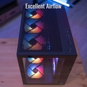 Caja Gamer Aerocool -Vidrio Templado, RGB, Para ATX/Micro ATX/mini ITX, Puertos USB3.0x1, USB2.0x2, Audio HD y micrófono, Color Negro. DRYFT-G-BK-V1 