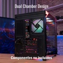Caja Gamer Aerocool -Vidrio Templado, RGB, Para ATX/Micro ATX/mini ITX, Puertos USB3.0x1, USB2.0x2, Audio HD y micrófono, Color Negro. DRYFT-G-BK-V1 