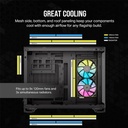 Case Gaming Corsair Doble Camara Media Torre 2500X Vidrio Templado Icue Link Rx RGB black Cc-9011267-Ww