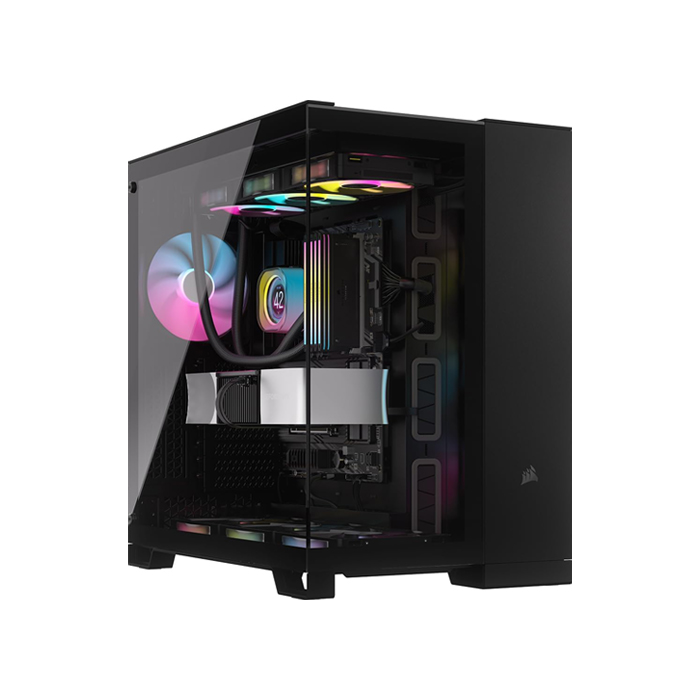 Case Gaming Corsair Doble Camara Media Torre 6500X Vidrio Templado 3 Icue Link Rx Rgb Black Cc-9011269-Ww