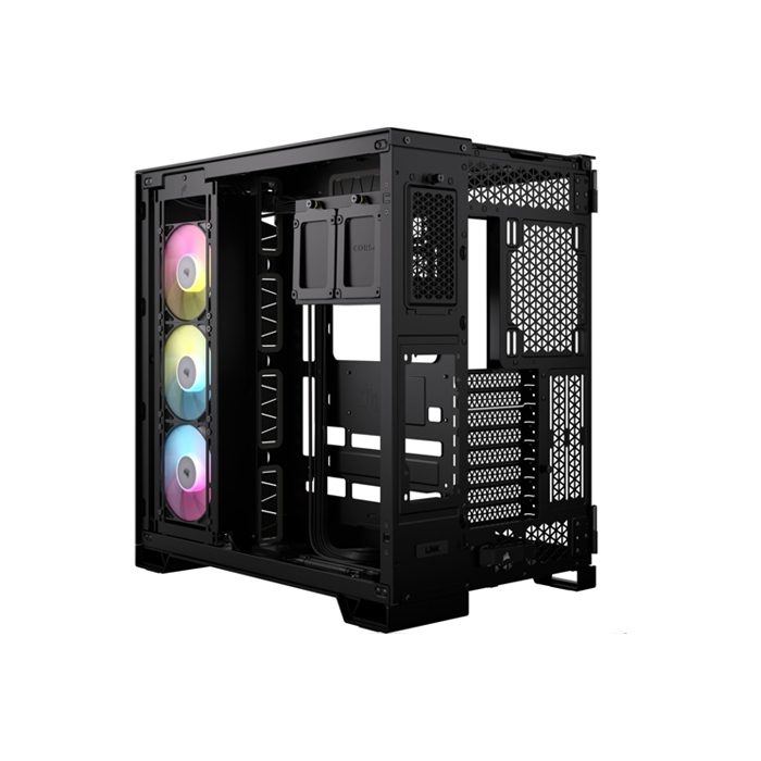 Case Gaming Corsair Doble Camara Media Torre 6500X Vidrio Templado 3 Icue Link Rx Rgb Black Cc-9011269-Ww