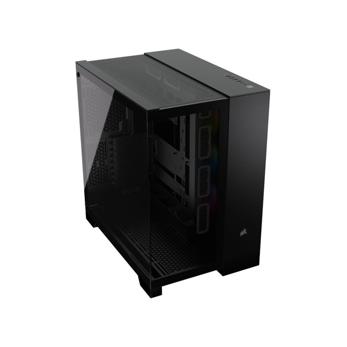 Case Gaming Corsair Doble Camara Media Torre 6500X Vidrio Templado 3 Icue Link Rx Rgb Black Cc-9011269-Ww