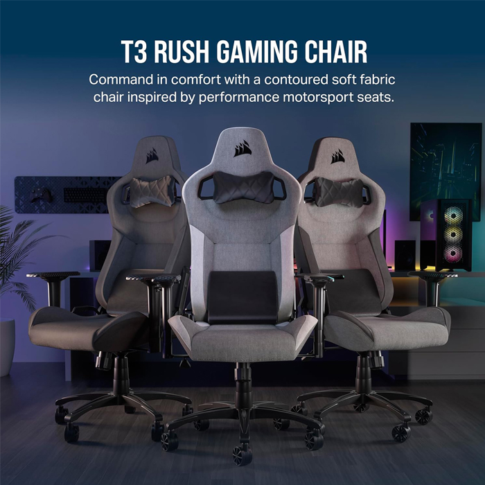 Silla Gaming Corsair T3 Rush Gray/White Cf-9010058-Ww