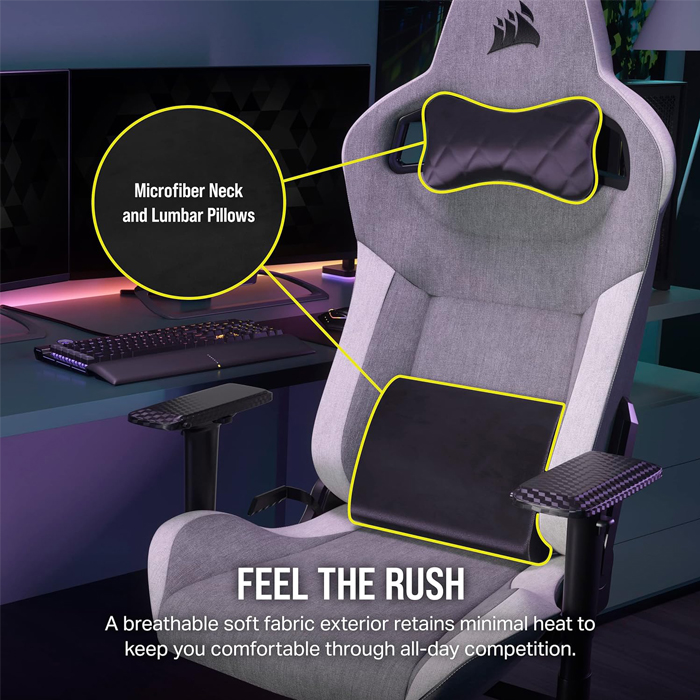 Silla Gaming Corsair T3 Rush Gray/White Cf-9010058-Ww