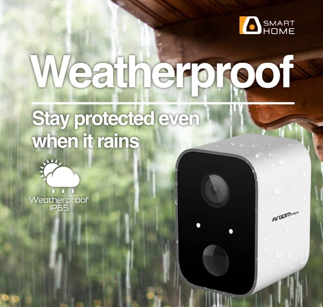 Cámara para Interiores Argom, ARG-SV-8090WT, Resolucion 1080p/15fps, WiFi 2.4GHz, MicroSD, Detección de Movimiento, Visión Nocturna, Audio Bidireccional, Compatible con Amazon Alexa y Google Assistant.