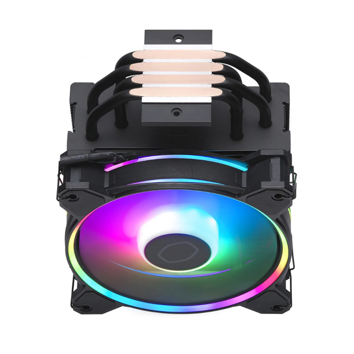 Enfriador Cooler Master Hyper 212 Halo Black ARGB RR-S4KK-20PA-R1 - Para procesador, Socket Intel 1700 / 1200 / 1151 / 1150 / 1155 / 1156, Socket AMD AM4/AM5, 4 tubos de calor, conector 4 pines, negro