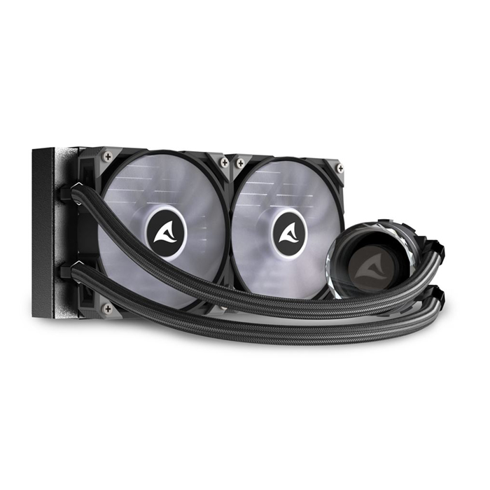 Enfriamiento Liquido Sharkoon S80 RGB AIO 240Mm, Logotipo Giratorio RGB Negro, 4044951038008
