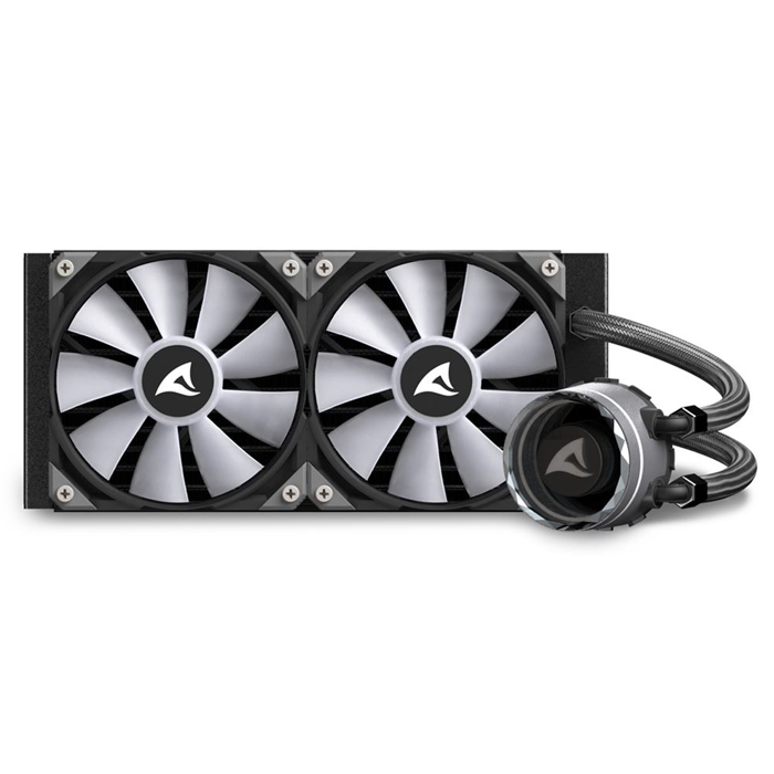 Enfriamiento Liquido Sharkoon S80 RGB AIO 240Mm, Logotipo Giratorio RGB Negro, 4044951038008