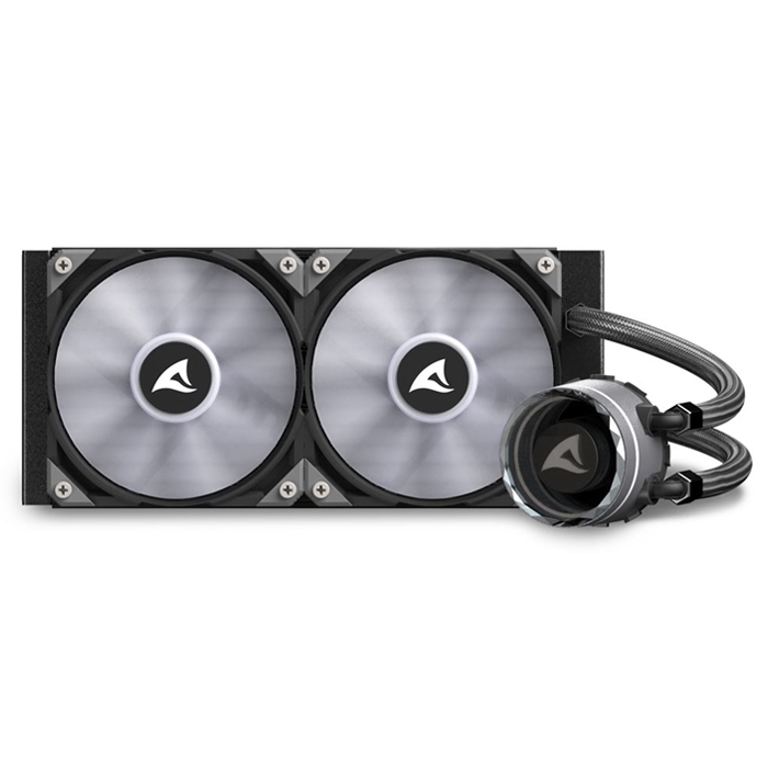 Enfriamiento Liquido Sharkoon S80 RGB AIO 240Mm, Logotipo Giratorio RGB Negro, 4044951038008