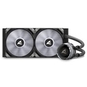 Enfriamiento Liquido Sharkoon S80 RGB AIO 240Mm, Logotipo Giratorio RGB Negro, 4044951038008