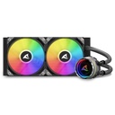 Enfriamiento Liquido Sharkoon S80 RGB AIO 240Mm, Logotipo Giratorio RGB Negro, 4044951038008
