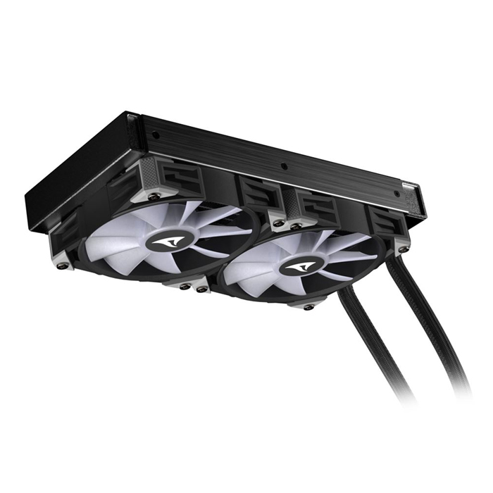 Enfriamiento Liquido Sharkoon S80 RGB AIO 240Mm, Logotipo Giratorio RGB Negro, 4044951038008