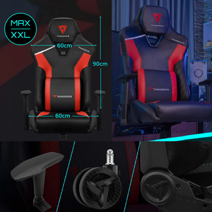 Silla Aerocool Thunderx3 Tc3 Max Arctic White White /Negro/Azul Tegc-2045101.21