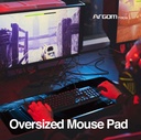 Mouse pad Gaming Argom, ARG-AC-1227BK, Tejido sintetico, goma antideslizante, dimensiones 345X795 mm, color negro/azul.