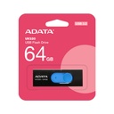 Memoria Flash ADATA AUV320 - Capacidad de 64GB, USB 3.2, color negro/azul. AUV320-64G-RBKBL