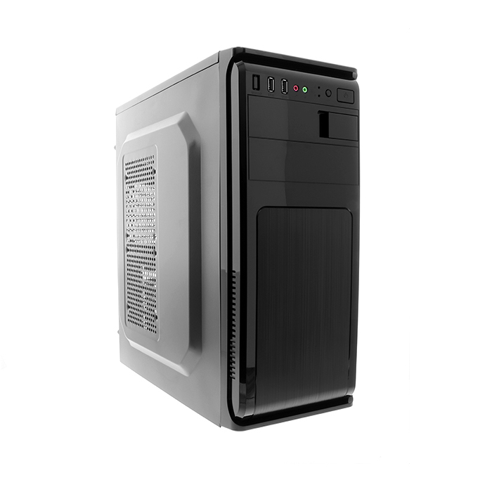 Caja Mid-Tower ATX/MicroAtx CS513GNC05, concectores 2x USB 2.0, 1x puerto audifono, 1x puerto microfono , Fuente de 600W color negro. CS512GNC12