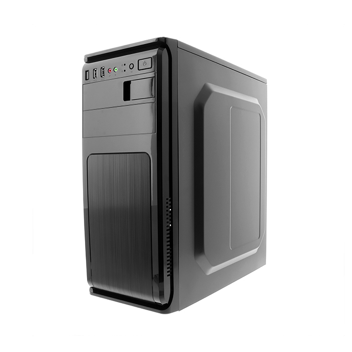 Caja Mid-Tower ATX/MicroAtx CS513GNC05, concectores 2x USB 2.0, 1x puerto audifono, 1x puerto microfono , Fuente de 600W color negro. CS512GNC12