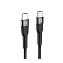 Cable Argom ARG-CB-0047BK Tipo-C a Tipo-C M/M - 6pies (1.8M), para celulares, tablet, laptops, transferencia hasta 480 Mbps, Nailon Trenzado