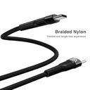 Cable Argom ARG-CB-0047BK Tipo-C a Tipo-C M/M - 6pies (1.8M), para celulares, tablet, laptops, transferencia hasta 480 Mbps, Nailon Trenzado