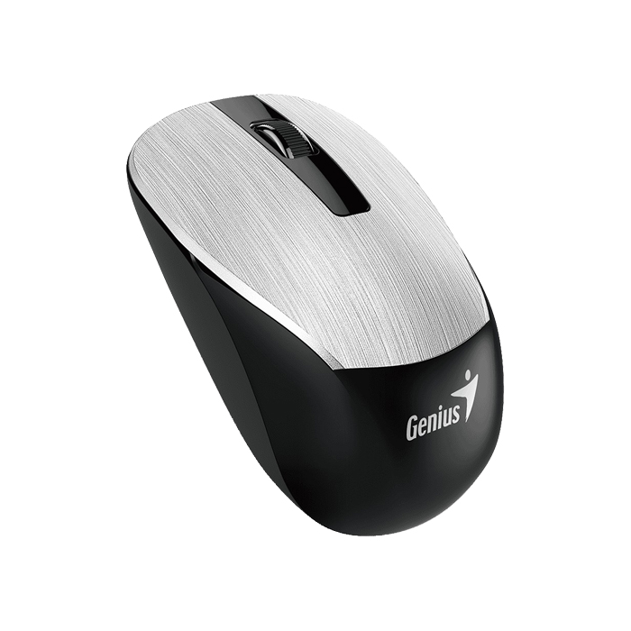 Mouse Genius Nx-7015 Inalámbrico Con Receptor Nano 2.4 GHz, Plateado y Negro, 31030019404