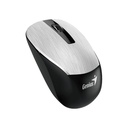 Mouse Genius Nx-7015 Inalámbrico Con Receptor Nano 2.4 GHz, Plateado y Negro, 31030019404
