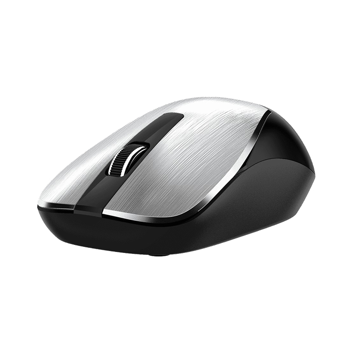 Mouse Genius Nx-7015 Inalámbrico Con Receptor Nano 2.4 GHz, Plateado y Negro, 31030019404