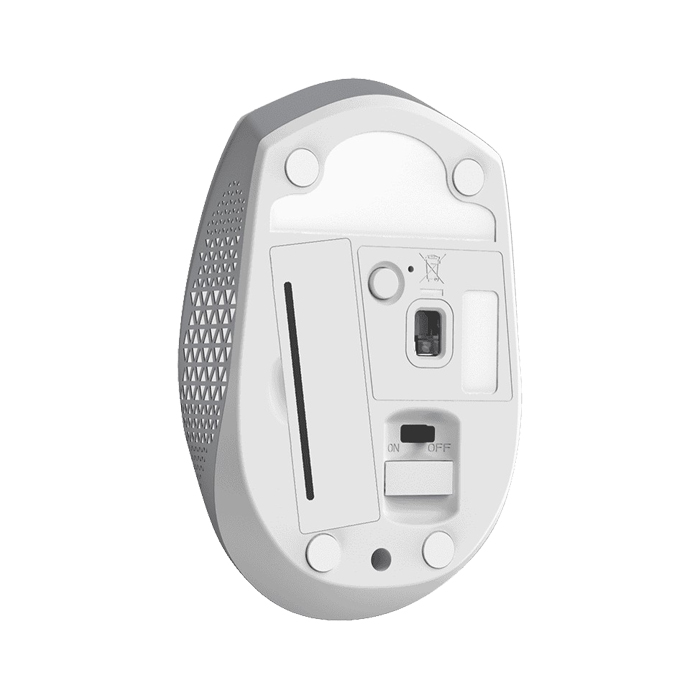 Mouse Genius Nx-8000S BT, con receptor Bluetooth 5.3 o Wifi 2.4GHz, Blanco y Gris, 31030034400