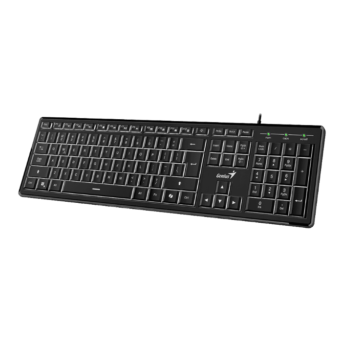 Teclado Genius RS2 Slimstar 820, Membrana, Alambrico, Español, Color Negro 31310055401