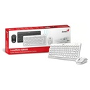 Teclado Genius LUXEMATE Q8000 - Combo de teclado y ratón óptico inalámbrico, 3 botones, WiFi 2.4Ghz, 1600dpi, español, color Blanco. 31340013410