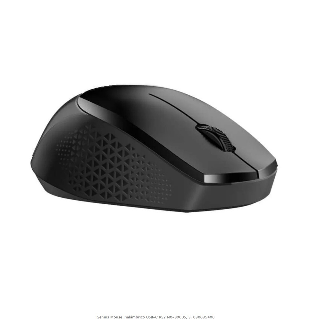 Mouse Genius Nx-8000S, con receptor Tipo-C, Wifi 2.4GHz, 1,200dpi, Negro, 31030035400