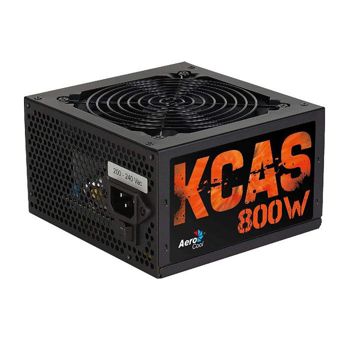 Fuente de Poder Aerocool BRONZE KCAS-800W - Potencia de 800W, 24 pines, abanico 120mm, 80 plus Bronze. ACPB-KC80FUC.12