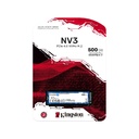 Unidad de Estado Sólido (SSD) Kingston NV3 - Capacidad de 500GB, 5000MB/s de lectura, 3000MB/s de escritura, NVMe PCIe 4.0 x4, M.2 2280. SNV3S/500G