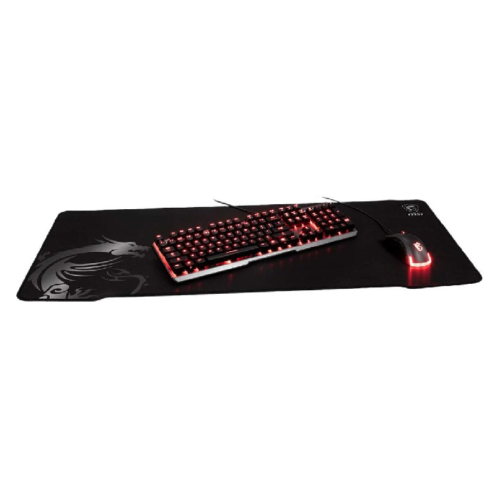 Mouse pad MSI, AGILITY GD70 GAMING MOUSEPAD, Tejido de seda, Extra suave y antideslizante, dimensiones 900mm(L) x 400mm(W) x 3mm(H), color negro/gris. AGILITY GD70