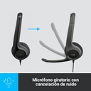 Auricular Logitech USB Headset H390 - Audífono con micrófono, supresor de ruido, control de volumen, conector usb.